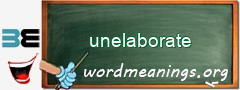 WordMeaning blackboard for unelaborate